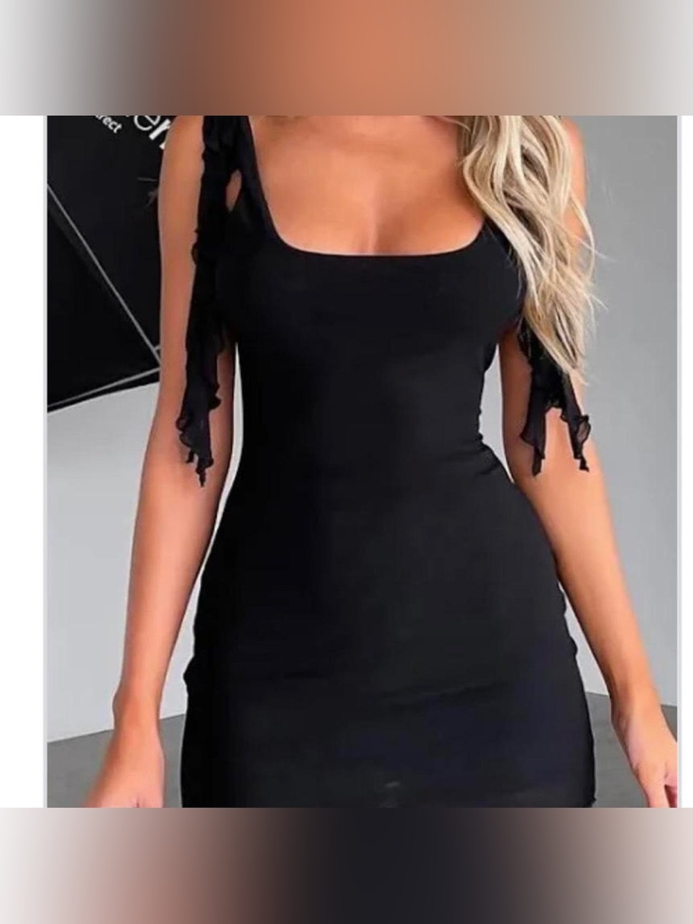 White fox Black mini dress